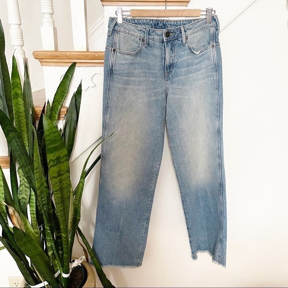 True Religion Light Wash Blue Raw Hem Crop Jeans Size 27